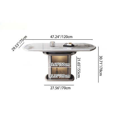 Nordic Elliptical Slab Wood Glass Dining Table