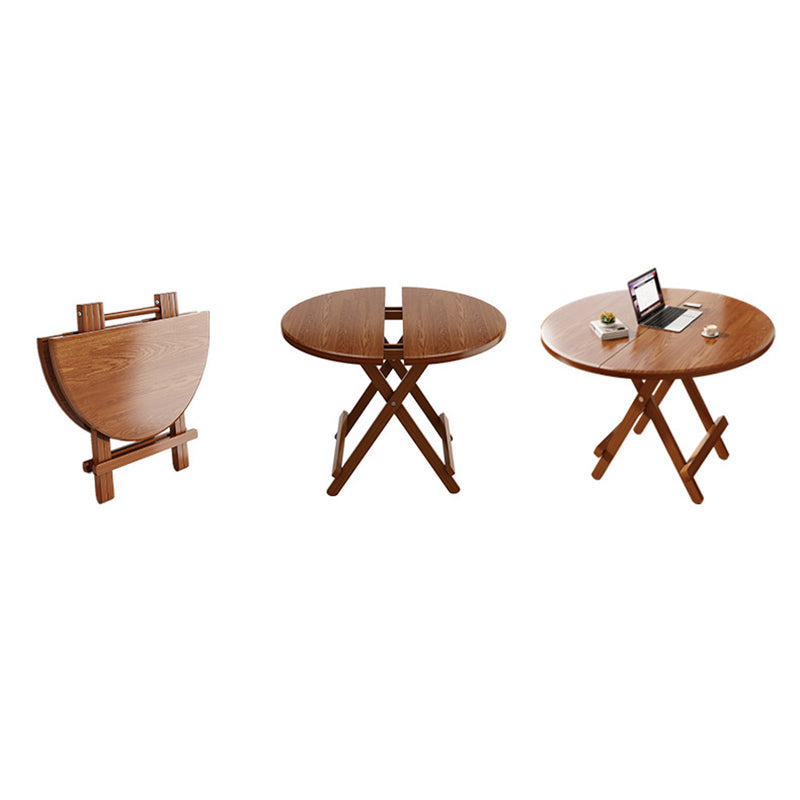 Scandinavian Round Wood 4-Seat Dining Table