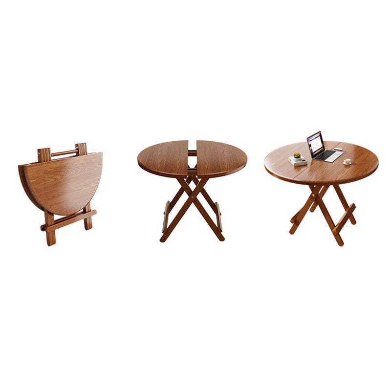 Scandinavian Round Wood 4-Seat Dining Table