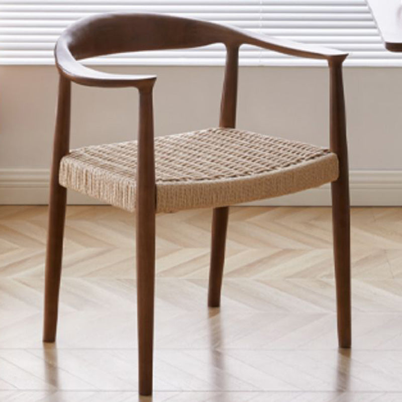 Vintage Braided Rope Wood Dining Chair