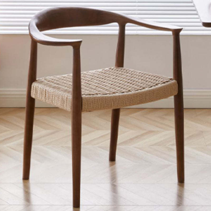 Vintage Braided Rope Wood Dining Chair