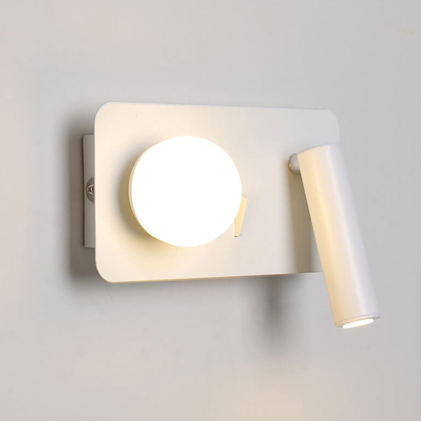 Nordic Round Square Acrylic Iron LED Reading Wall Sconce