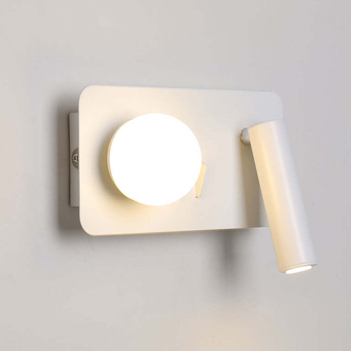 Nordic Round Square Acrylic Iron LED Reading Wall Sconce
