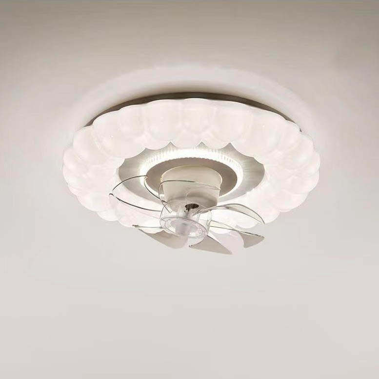 Minimalist Round LED Flush Mount Fan Light
