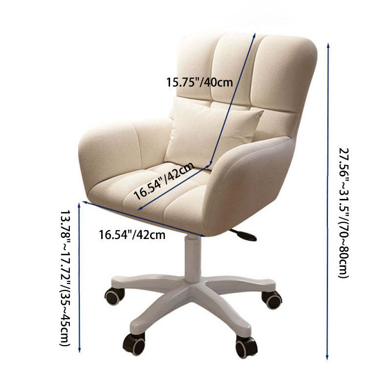 Nordic Velvet Swivel Height-Adjustable Desk Chair — Green