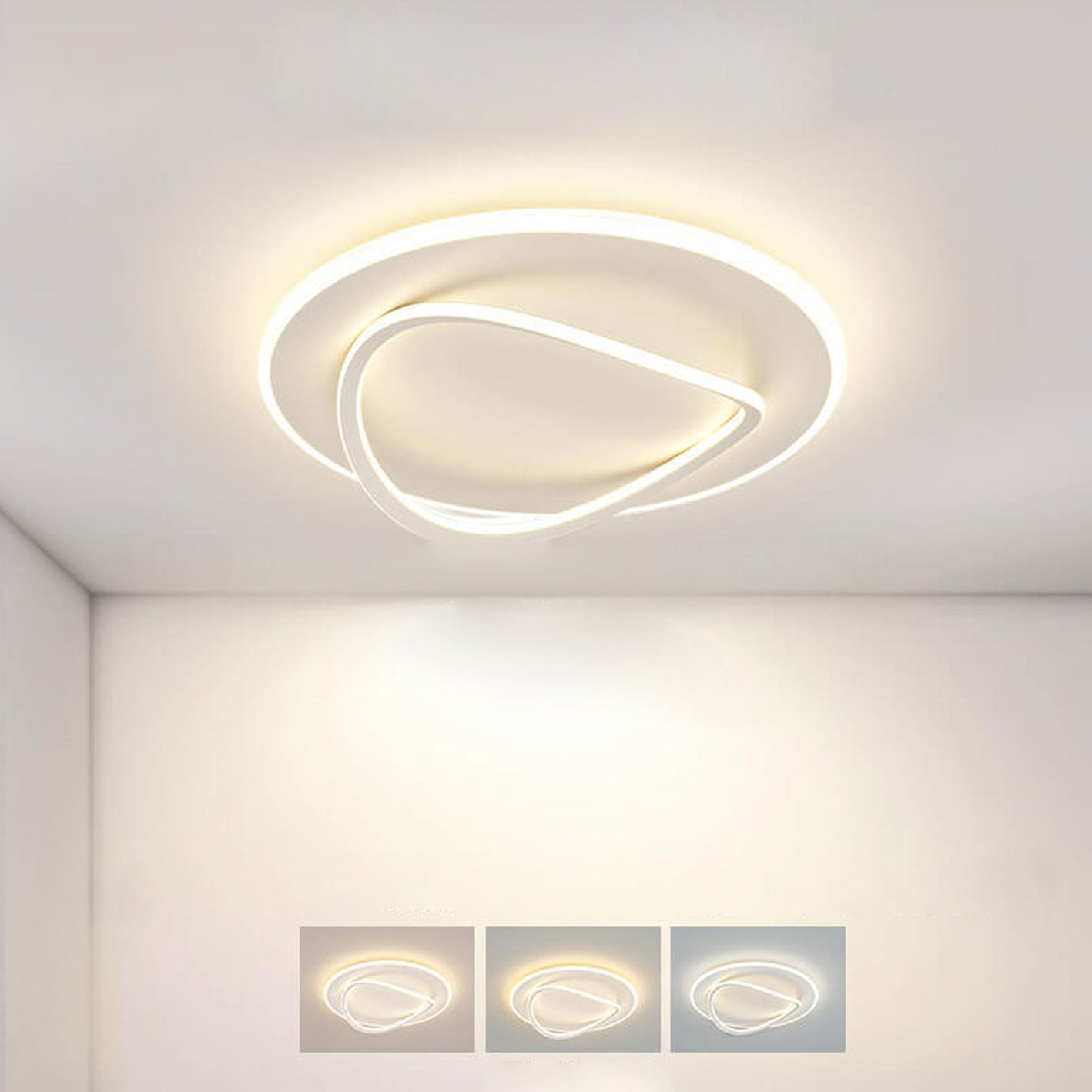Nordic Minimalist Round Oval LED Flush Mount Light