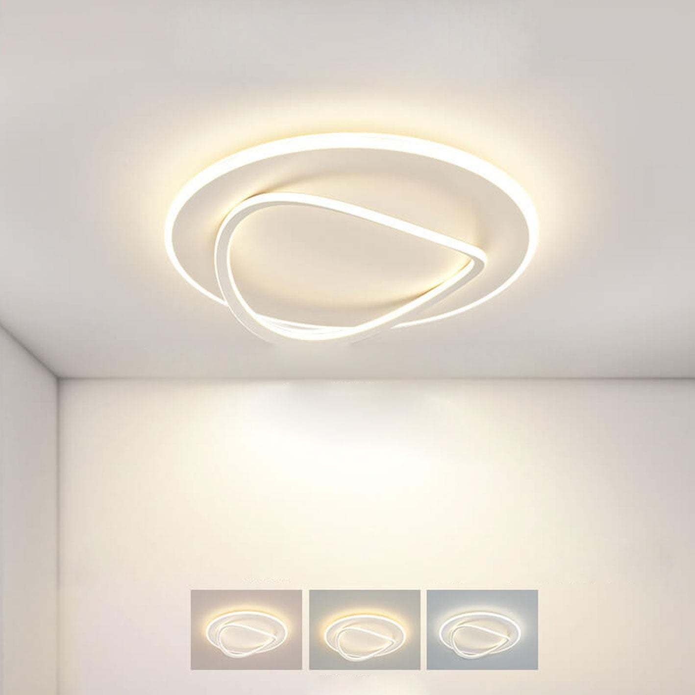 Nordic Minimalist Round Oval LED Flush Mount Light