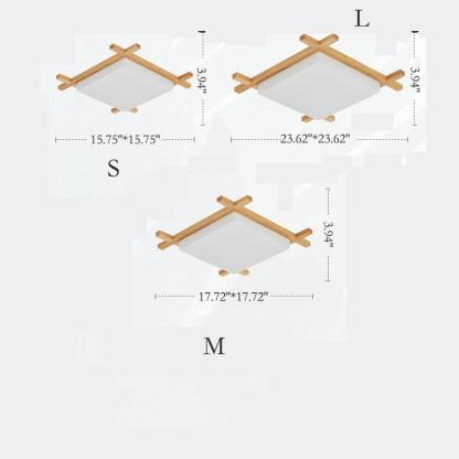 Modern Solid Wood Japanese Tatami LED Flush Mount Light