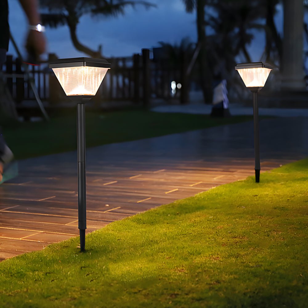 Modern Black LED Solar Pathway Post Light
