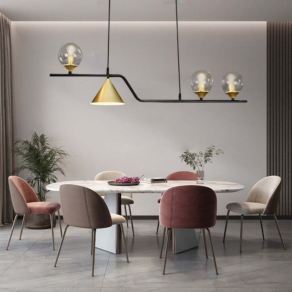 Strip Cone Glass Bubble LED Nordic Chandelier