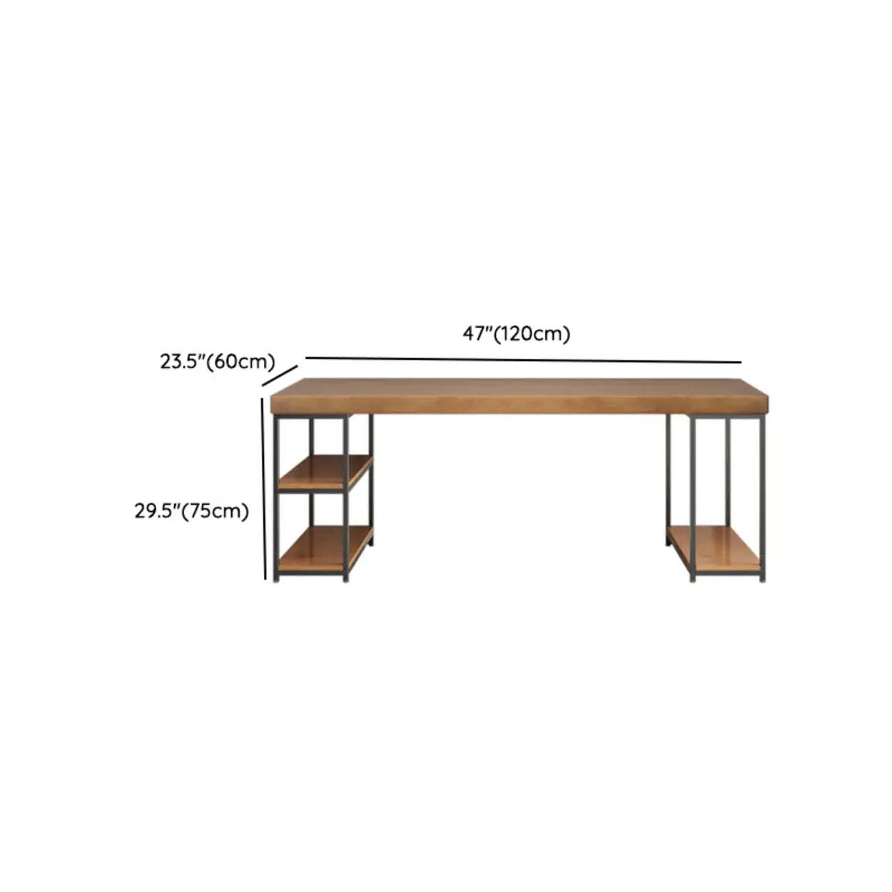 Brown Butcher Block Shelving Computer Desk
