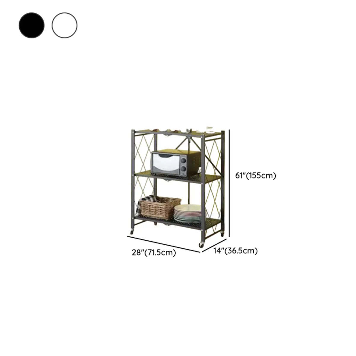 Foldable Stainless Steel Baker's Rack with Shelves