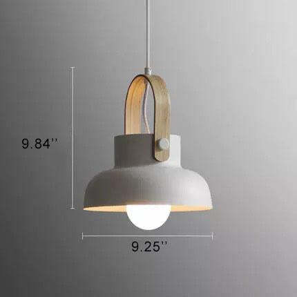 Nordic Wood Dome Handle Pendant Light