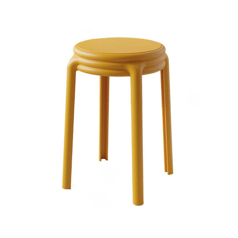 Scandinavian Macaron Round Stackable Plastic Chair — Yellow