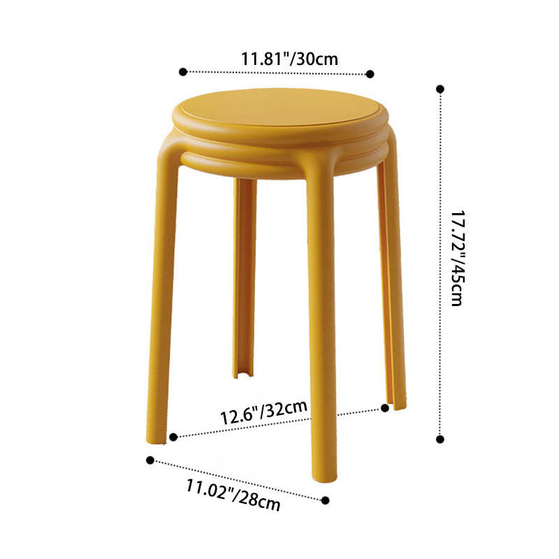 Scandinavian Macaron Round Stackable Plastic Chair — Dark Brown