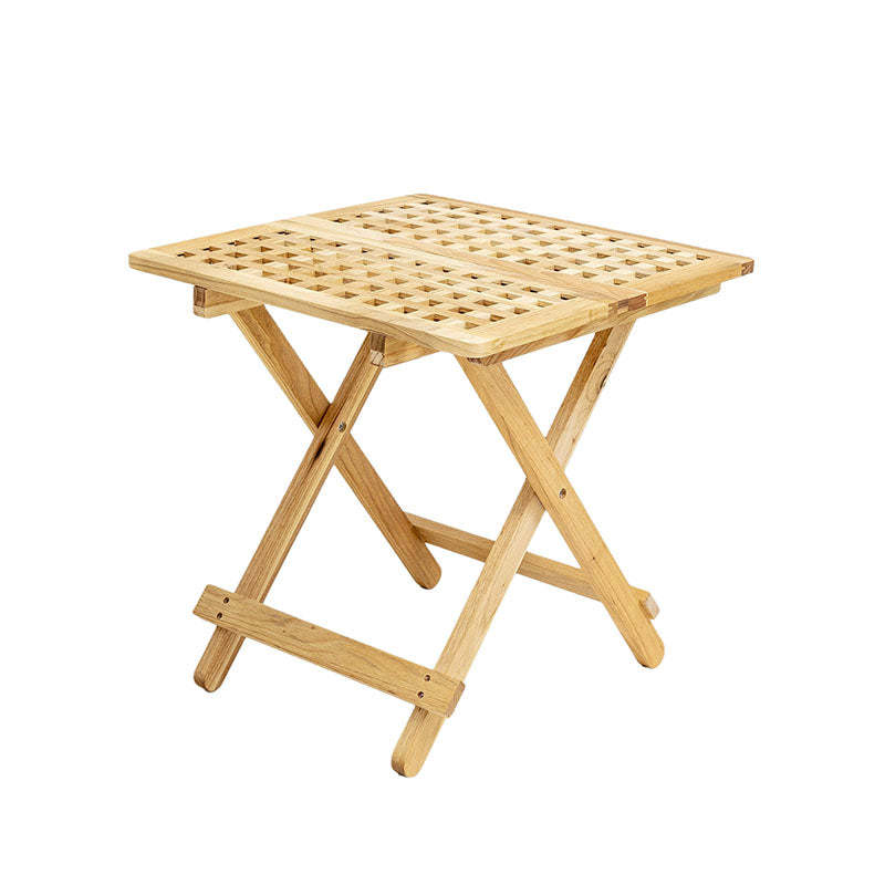 Traditional Rustic Wood Backless Chair