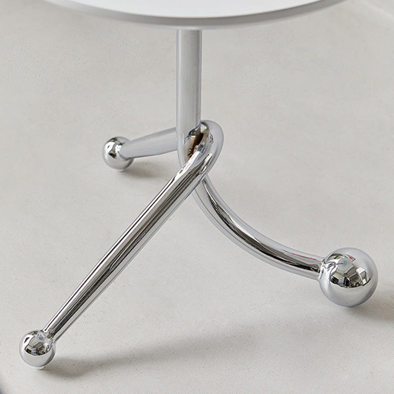 Vintage Wood Stainless Steel Cross-Leg End Table
