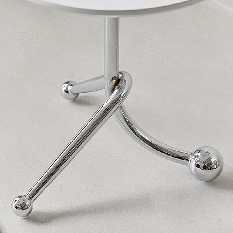 Vintage Wood Stainless Steel Cross-Leg End Table