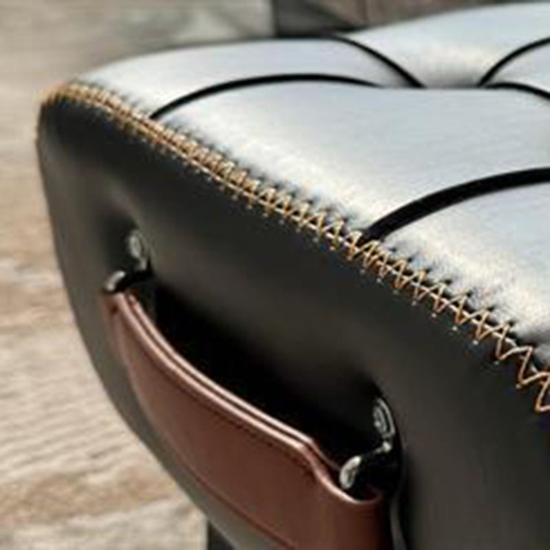 Modern Leather Upholstered Portable Footstool