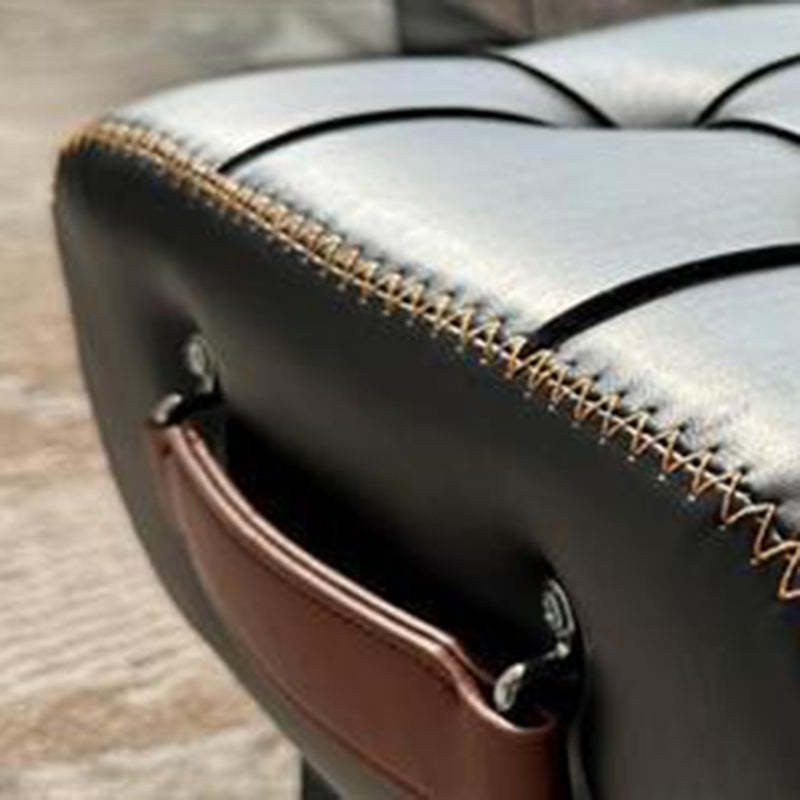 Modern Leather Upholstered Portable Footstool