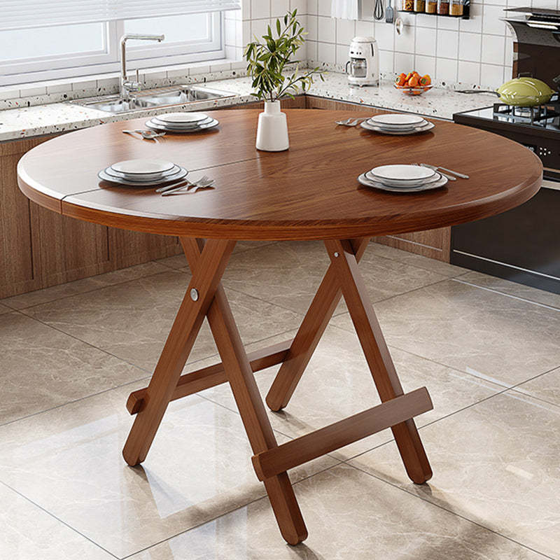 Scandinavian Round Wood 4-Seat Dining Table
