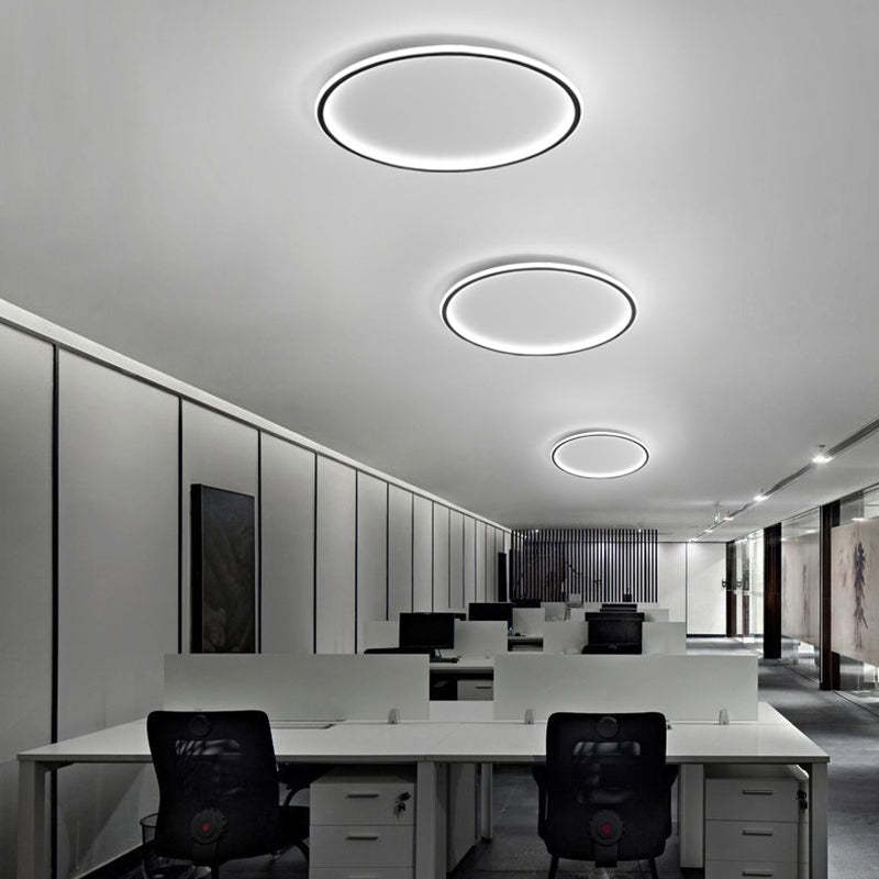 Minimalist Aluminum Circle Silicone LED Flush Ceiling Light