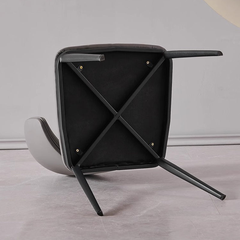Minimalist Microfiber Leather Steel Dining Chair