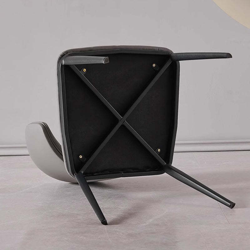 Minimalist Microfiber Leather Steel Dining Chair