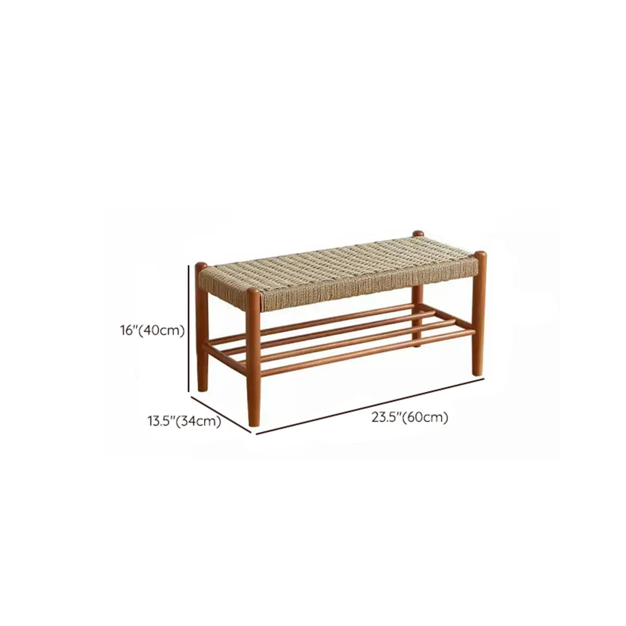 Modern woven storage natural shoe benches