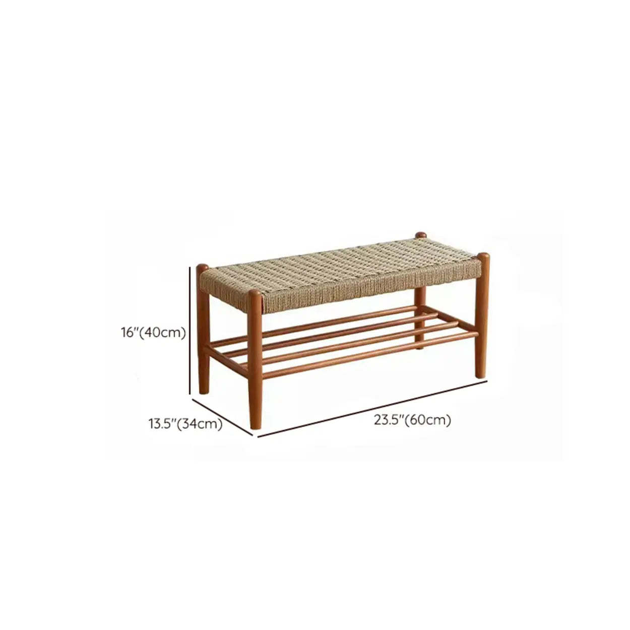 Modern woven storage natural shoe benches
