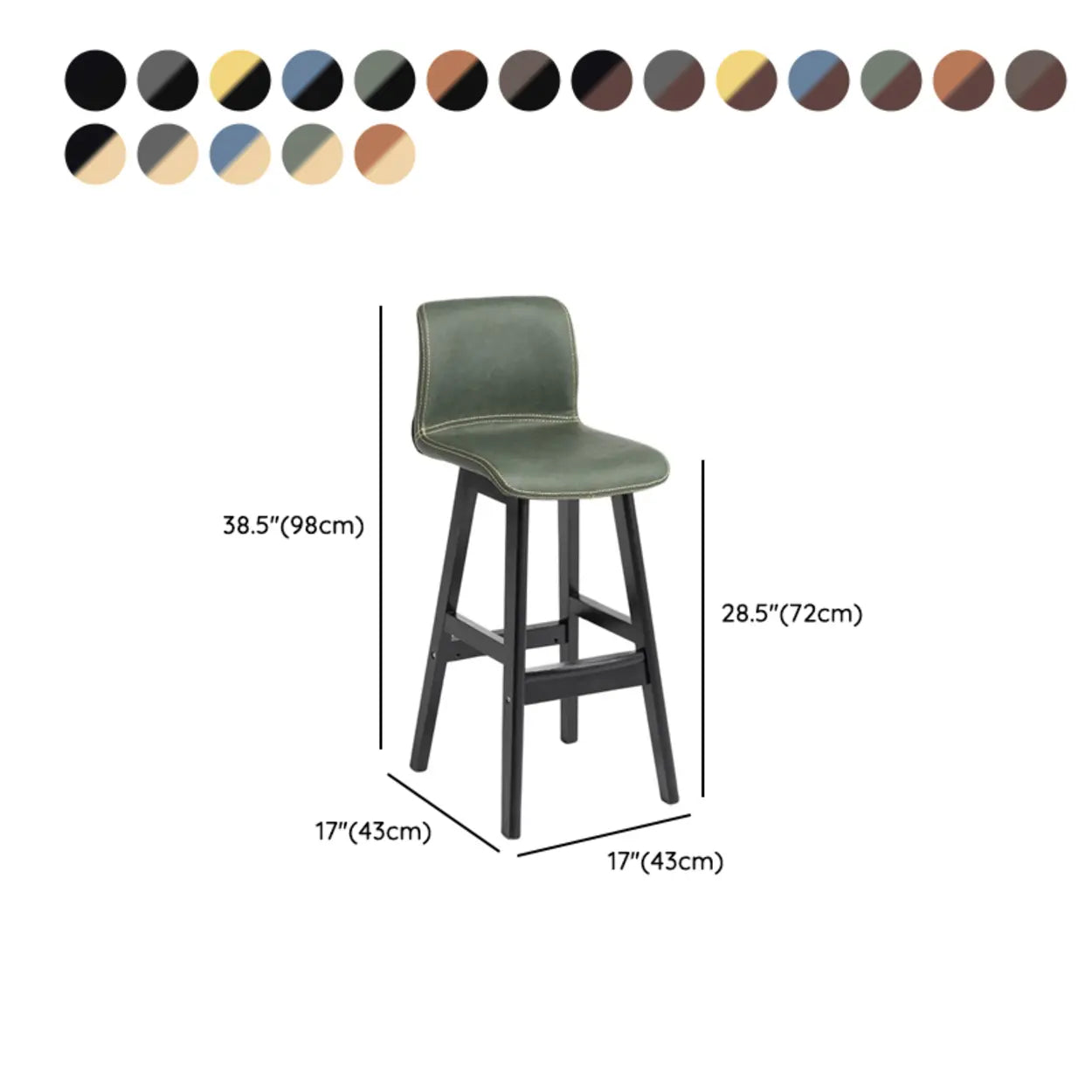 Modern Upholstered Low-Back Bucket Bar Stool