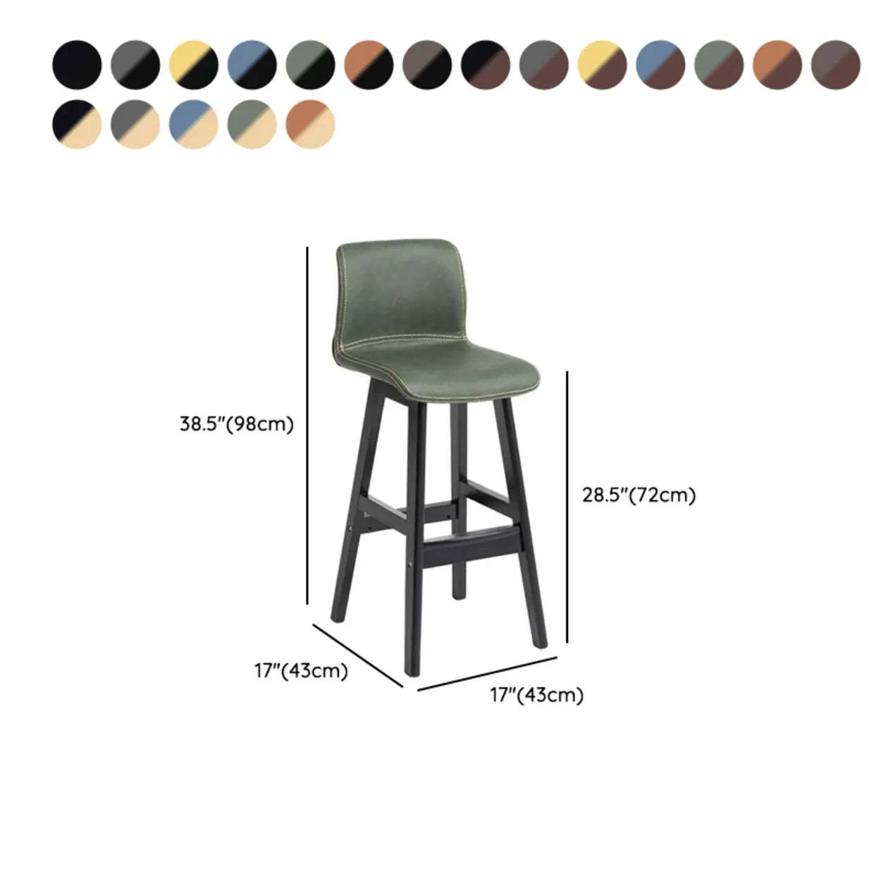Modern Upholstered Low-Back Bucket Bar Stool