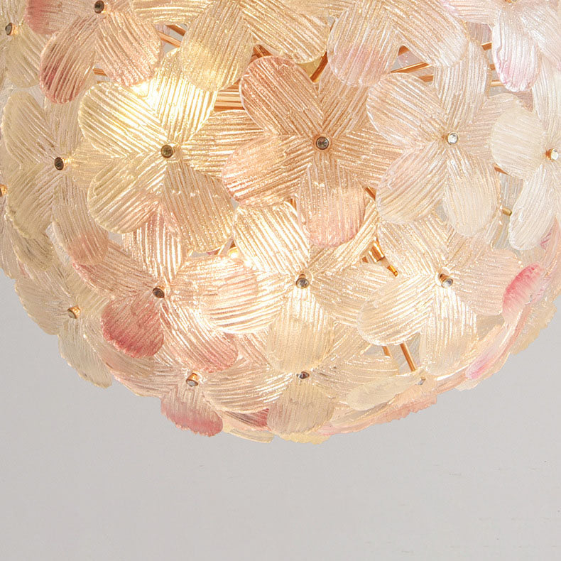 Art Deco Cinquefoil Spherical Glass Chandelier