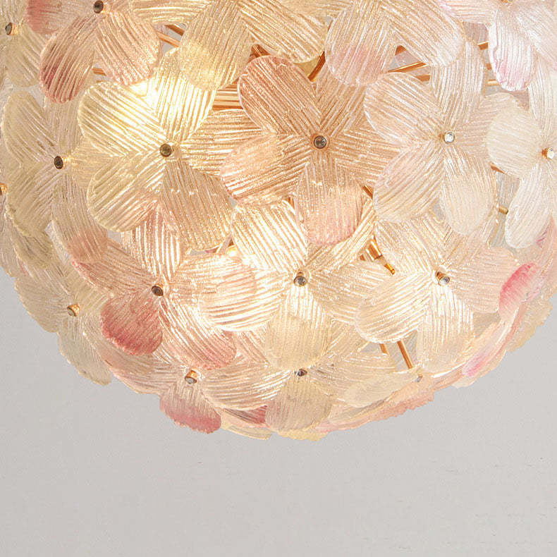 Art Deco Cinquefoil Spherical Glass Chandelier