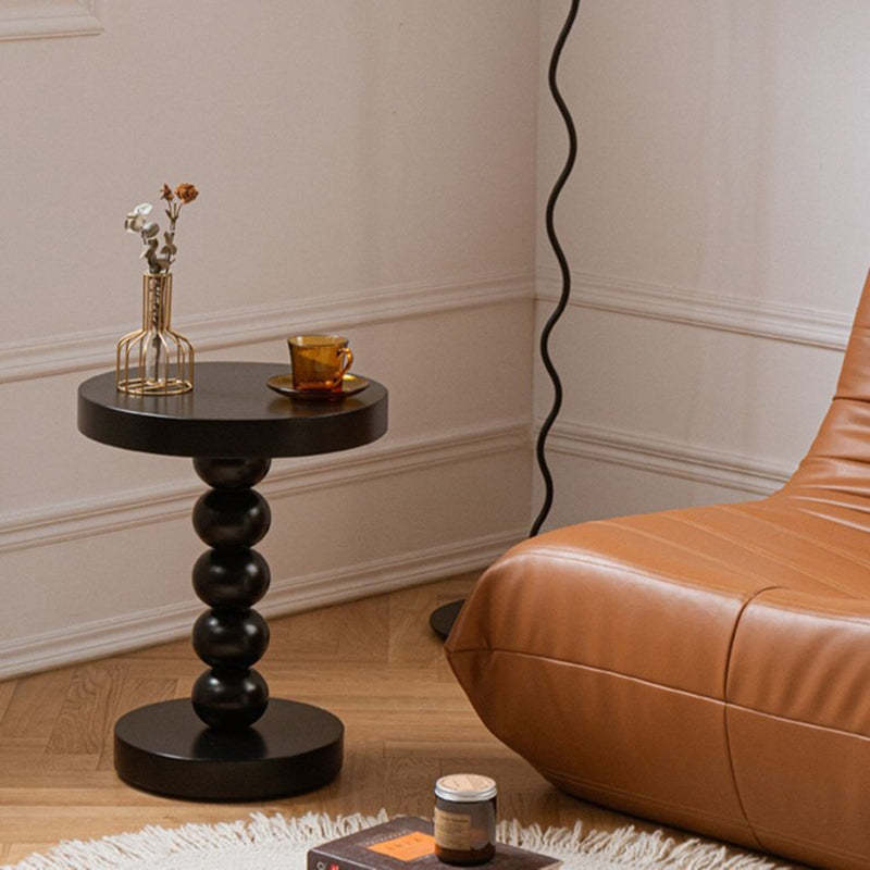 Vintage Round Beaded Wooden Coffee Table