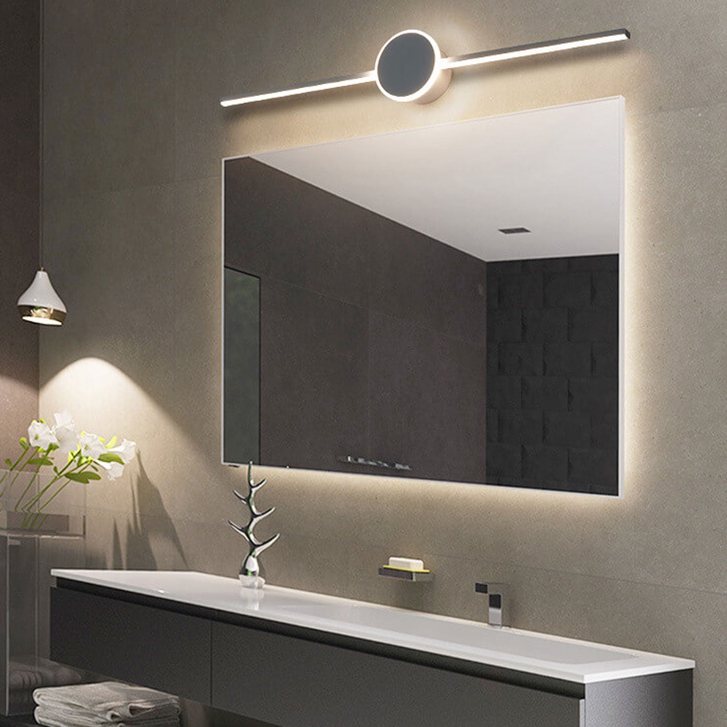 Nordic Minimalist Long Disc LED Vanity Sconce