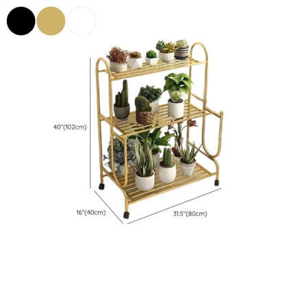 Simple Cream 3-Tier Metal Rolling Plant Stand
