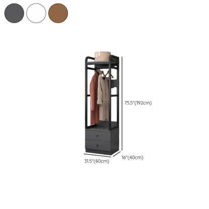 Metal Brown Drawer Open Storage Hall Tree