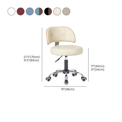 Green Ergonomic Leather Swivel Office Chair with Wheels