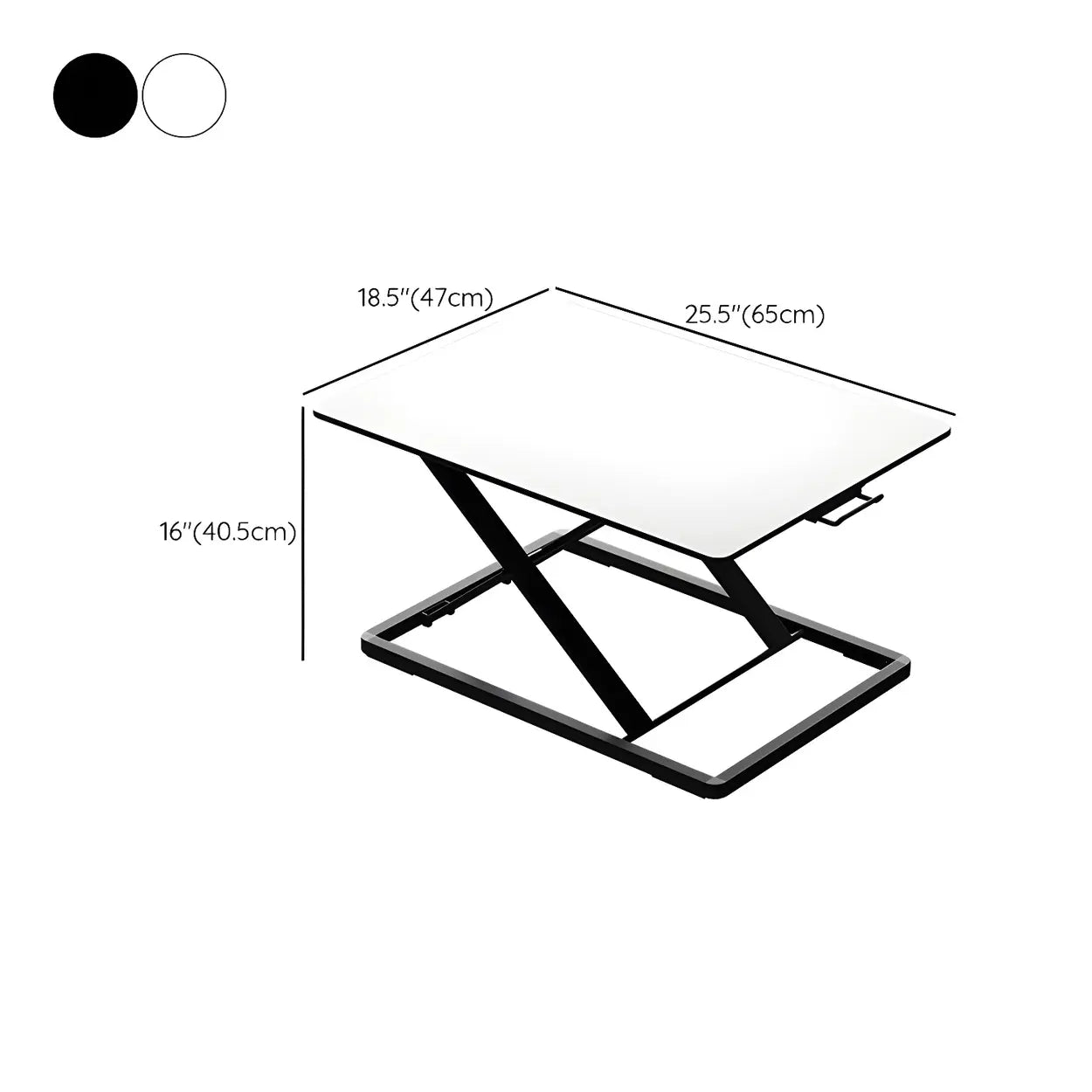 White Adjustable Foldable Steel Standing Desk
