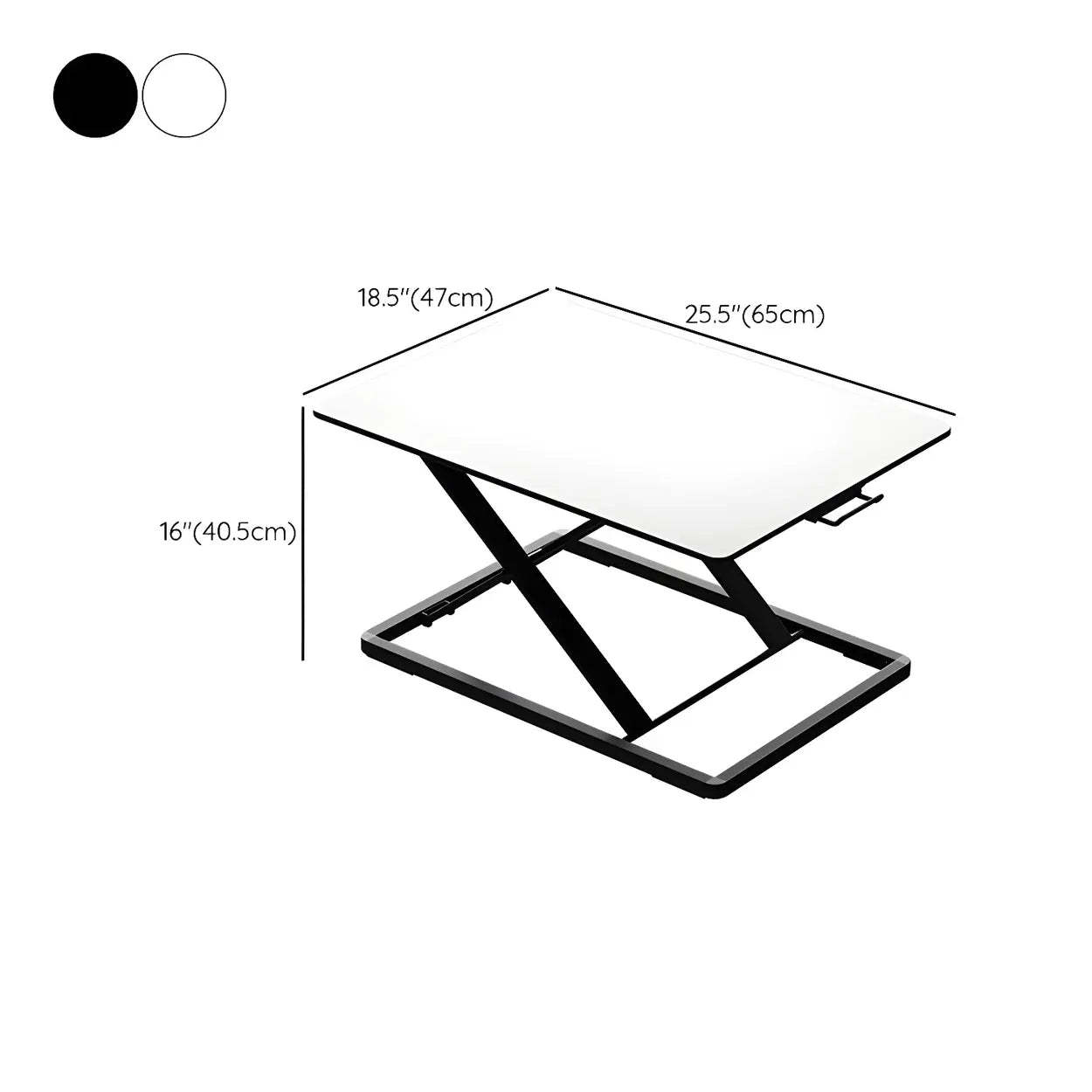 White Adjustable Foldable Steel Standing Desk