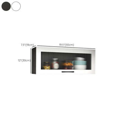Wall-Mounted Wood China Cabinet with LED — White / Led Lights Included
