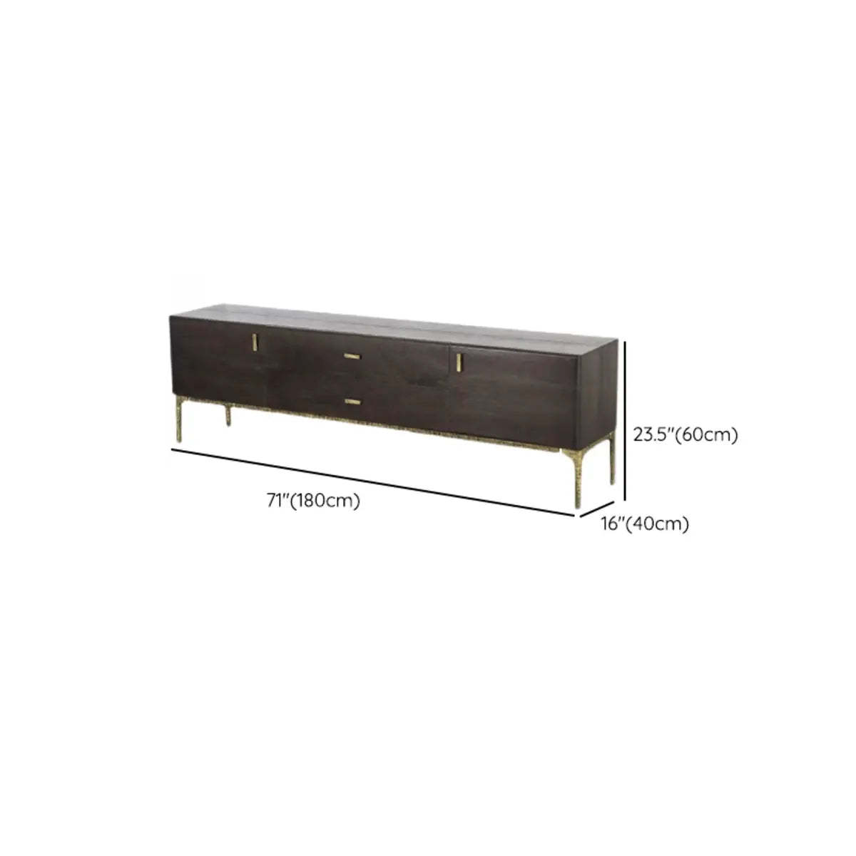 Long Espresso Oak Cabinet TV Stand