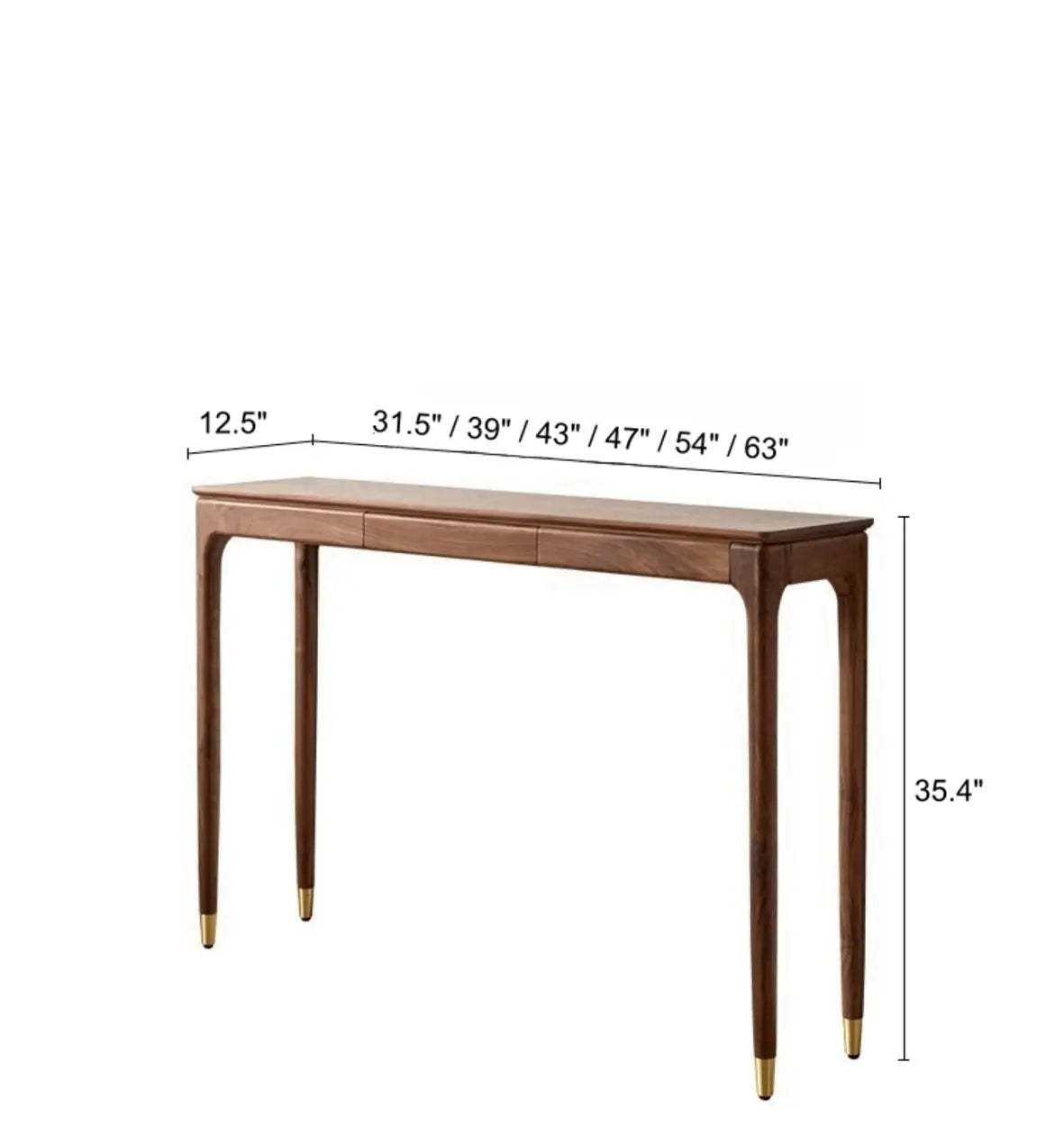 Walnut Rectangular Storage Console Table
