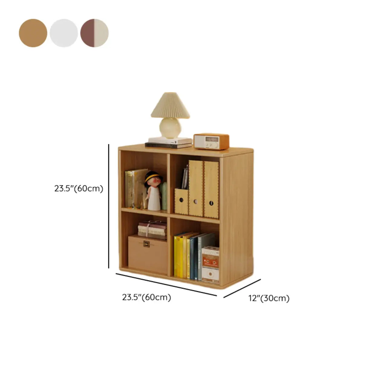 Modular Cube Wood Wide Bookcase