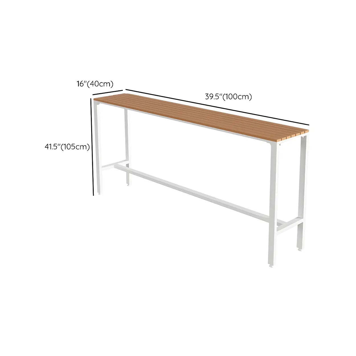 Modern Outdoor Counter-Height Bar Table — White / Table Only