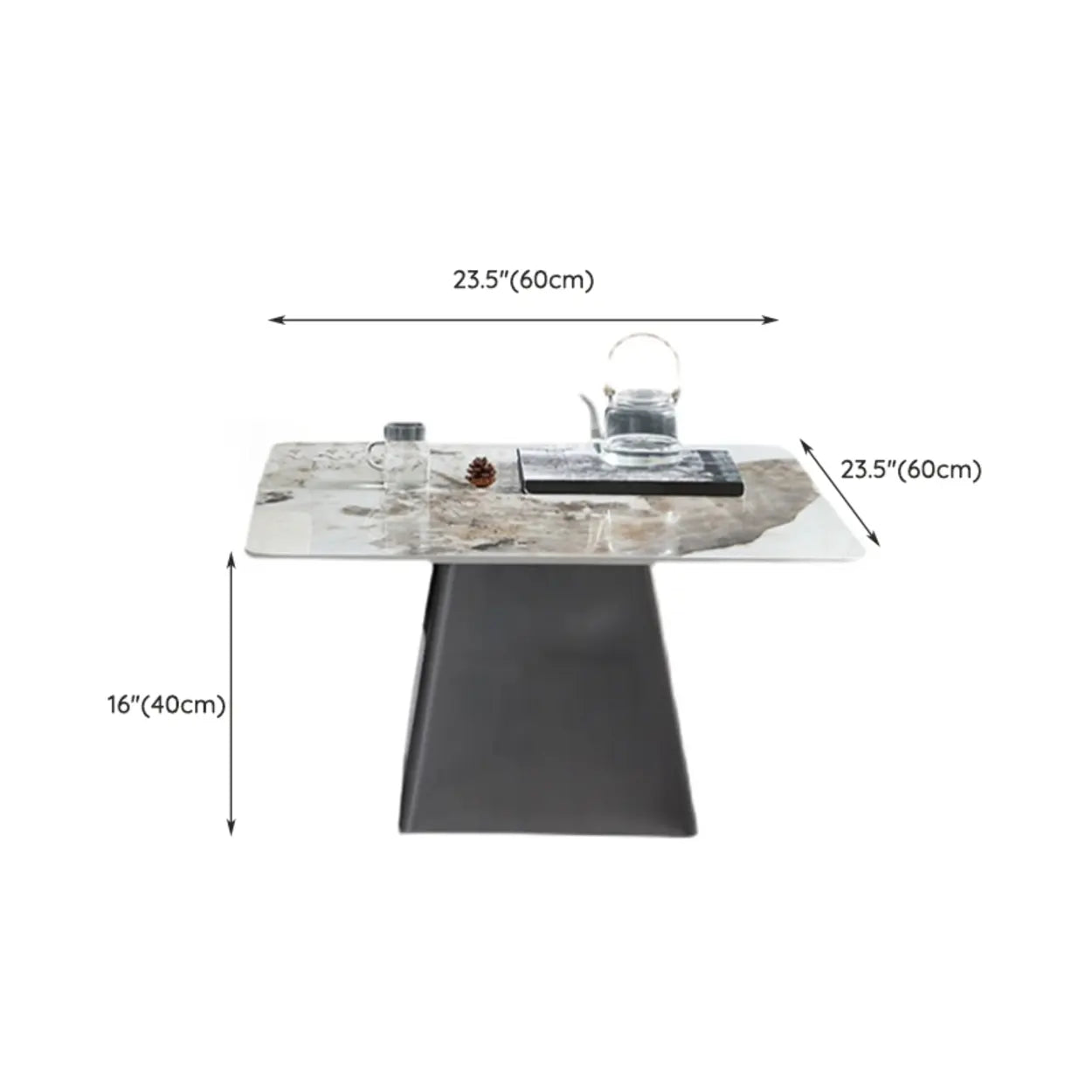 Gray Scratch-Resistant Stone Square Bunching Tables