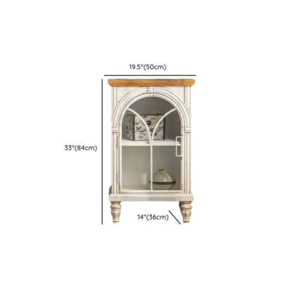 White Arched Wood Tall Display Cabinet