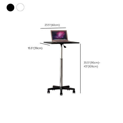 Adjustable White Square Small Standing Desk with Casters