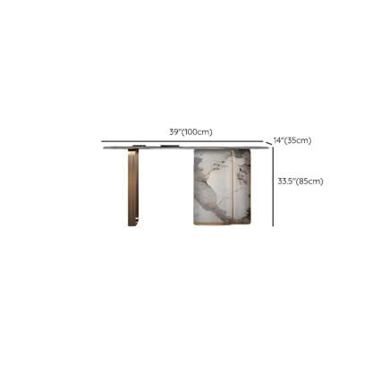 Marble Top Carbon Steel Abstract Console Table